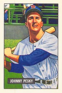 1986 Card Collectors 1951 Bowman (Reprint) #15 Johnny Pesky Front