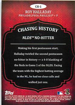 2013 Topps - Chasing History Gold Foil #CH-1 Roy Halladay Back