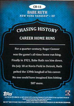 2013 Topps - Chasing History Gold Foil #CH-11 Babe Ruth Back