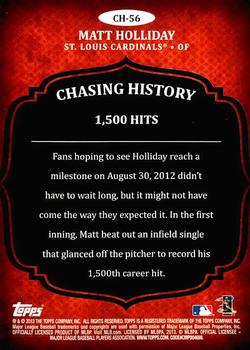 2013 Topps - Chasing History Gold Foil #CH-56 Matt Holliday Back