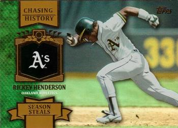 2013 Topps - Chasing History Gold Foil #CH-58 Rickey Henderson Front