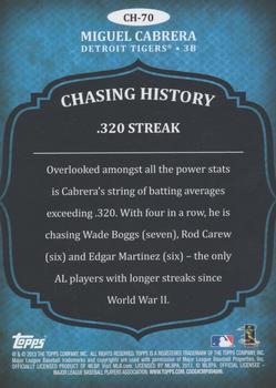 2013 Topps - Chasing History Gold Foil #CH-70 Miguel Cabrera Back