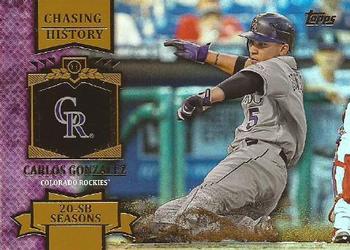 2013 Topps - Chasing History Gold Foil #CH-72 Carlos Gonzalez Front