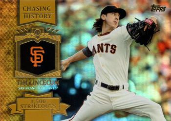 2013 Topps - Chasing History Gold Foil #CH-85 Tim Lincecum Front