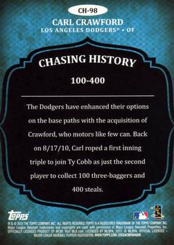 2013 Topps - Chasing History Gold Foil #CH-98 Carl Crawford Back