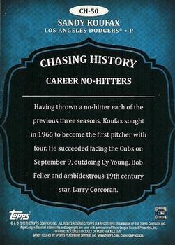 2013 Topps - Chasing History Gold Foil #CH-50 Sandy Koufax Back