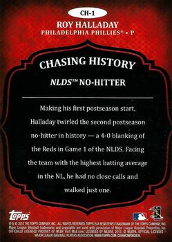 2013 Topps - Chasing History Silver Foil #CH-1 Roy Halladay Back