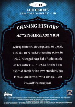 2013 Topps - Chasing History Silver Foil #CH-10 Lou Gehrig Back