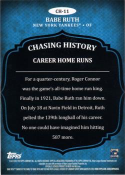 2013 Topps - Chasing History Silver Foil #CH-11 Babe Ruth Back