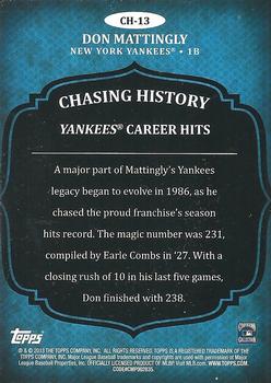 2013 Topps - Chasing History Silver Foil #CH-13 Don Mattingly Back