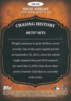 2013 Topps - Chasing History Silver Foil #CH-24 David Wright Back