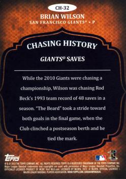 2013 Topps - Chasing History Silver Foil #CH-32 Brian Wilson Back