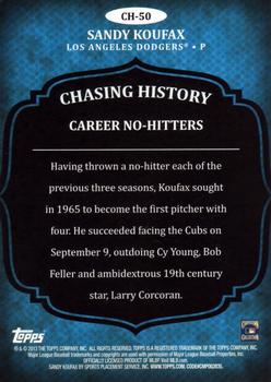2013 Topps - Chasing History Silver Foil #CH-50 Sandy Koufax Back