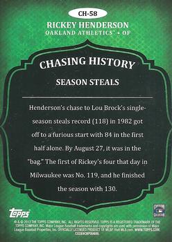2013 Topps - Chasing History Silver Foil #CH-58 Rickey Henderson Back
