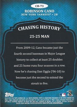 2013 Topps - Chasing History Silver Foil #CH-73 Robinson Cano Back