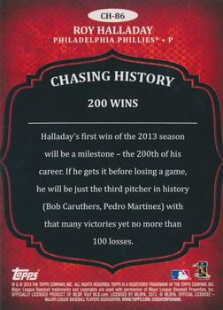 2013 Topps - Chasing History Silver Foil #CH-86 Roy Halladay Back