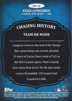 2013 Topps - Chasing History Silver Foil #CH-12 Evan Longoria Back