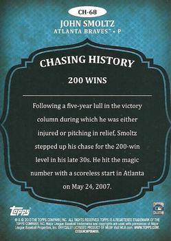 2013 Topps - Chasing History Silver Foil #CH-68 John Smoltz Back