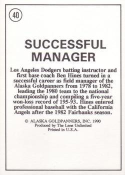 1990 Alaska Goldpanners Stars of the 90s #40 Ben Hines Back