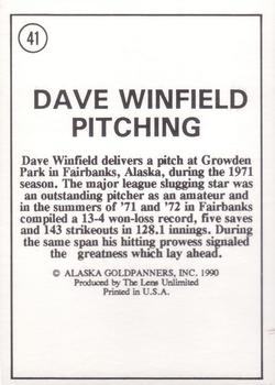 1990 Alaska Goldpanners Stars of the 90s #41 Dave Winfield Back