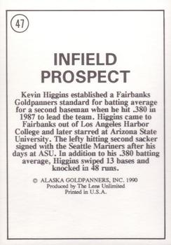1990 Alaska Goldpanners Stars of the 90s #47 Kevin Higgins Back