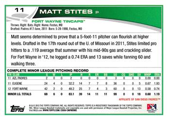 2013 Topps Pro Debut #11 Matt Stites Back