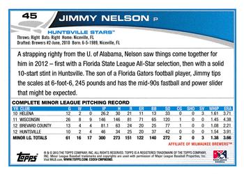 2013 Topps Pro Debut #45 Jimmy Nelson Back