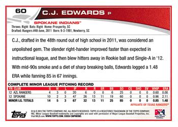 2013 Topps Pro Debut #60 C.J. Edwards Back