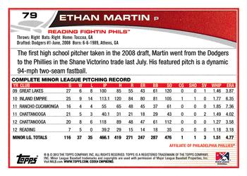 2013 Topps Pro Debut #79 Ethan Martin Back