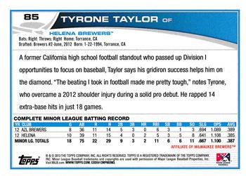 2013 Topps Pro Debut #85 Tyrone Taylor Back