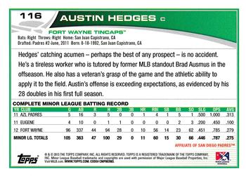 2013 Topps Pro Debut #116 Austin Hedges Back