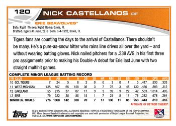 2013 Topps Pro Debut #120 Nick Castellanos Back