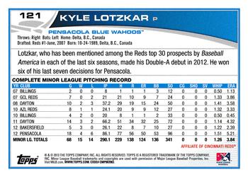 2013 Topps Pro Debut #121 Kyle Lotzkar Back
