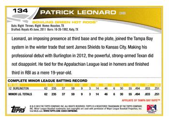2013 Topps Pro Debut #134 Patrick Leonard Back