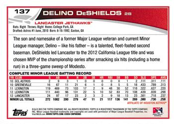2013 Topps Pro Debut #137 Delino DeShields Back