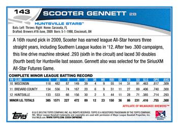 2013 Topps Pro Debut #143 Scooter Gennett Back