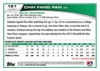2013 Topps Pro Debut #151 Chih Fang Pan Back