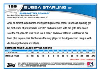 2013 Topps Pro Debut #169 Bubba Starling Back