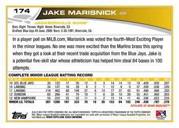 2013 Topps Pro Debut #174 Jake Marisnick Back