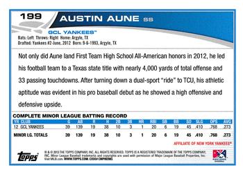 2013 Topps Pro Debut #199 Austin Aune Back