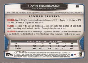 2013 Bowman Chrome #70 Edwin Encarnacion Back