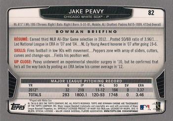 2013 Bowman Chrome #82 Jake Peavy Back