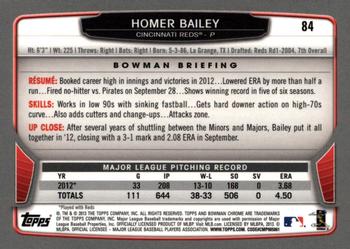 2013 Bowman Chrome #84 Homer Bailey Back