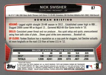 2013 Bowman Chrome #87 Nick Swisher Back