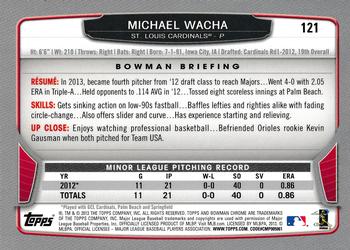 2013 Bowman Chrome #121 Michael Wacha Back