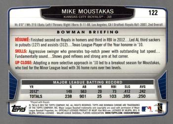 2013 Bowman Chrome #122 Mike Moustakas Back