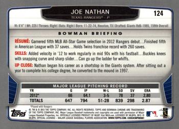 2013 Bowman Chrome #124 Joe Nathan Back