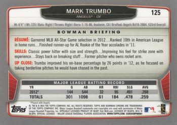 2013 Bowman Chrome #125 Mark Trumbo Back