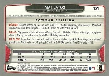 2013 Bowman Chrome #131 Mat Latos Back