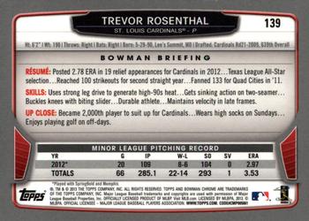 2013 Bowman Chrome #139 Trevor Rosenthal Back